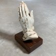 画像2: 【25.5cm】修復有り セラミック プレイングハンズ オブジェ■ビンテージ アンティーク アメリカ雑貨 インテリア 祈り手 キリスト 置物 (2)