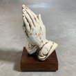 画像1: 【25.5cm】修復有り セラミック プレイングハンズ オブジェ■ビンテージ アンティーク アメリカ雑貨 インテリア 祈り手 キリスト 置物 (1)