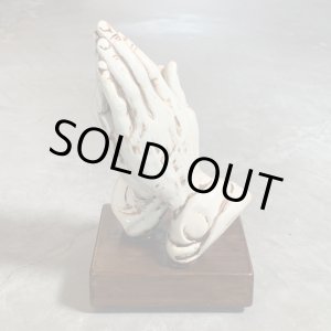 画像: 【25.5cm】修復有り セラミック プレイングハンズ オブジェ■ビンテージ アンティーク アメリカ雑貨 インテリア 祈り手 キリスト 置物