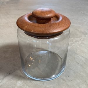 画像: 【23.5cm】タイ製 木蓋付き ガラス瓶■ビンテージ アンティーク 雑貨 レトロ インテリア ボトル キャニスター
