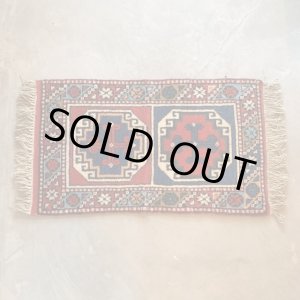 画像: 【59cm×100cm】デッドストック トルコ トライバルラグ ウールカーペット 総柄■インテリア マット エスニック 中東 絨毯 未使用 No.2