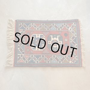 画像: 【60cm×82cm】デッドストック トルコ トライバルラグ ウールカーペット 総柄■インテリア マット エスニック 中東 絨毯 未使用 No.1