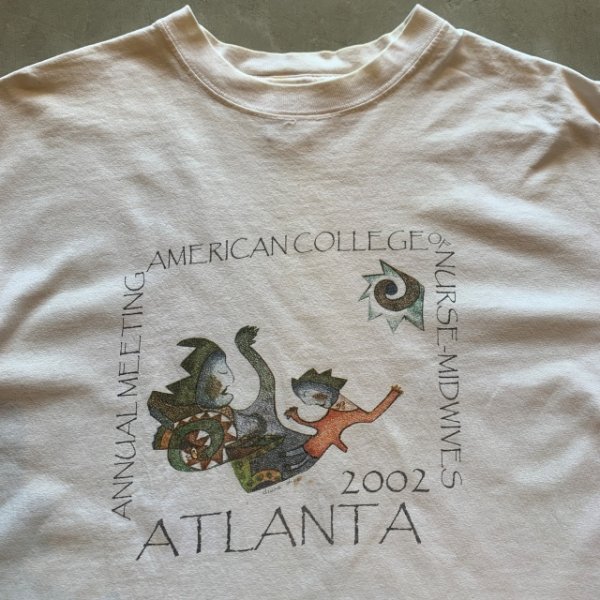 画像2: 【L】2000s ATLANTA COLLEGE OF NURSE アートプリントTシャツ 白■ビンテージ オールド アメリカ古着 Anvil アンビル コットン (2)