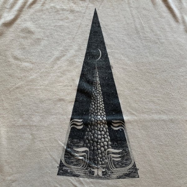 画像2: 【M/L】80s USA製 PYRAMID ピラミッドカフェ プリントTシャツ べージュ■ビンテージ オールド アメリカ古着 シングル 三日月 アート (2)