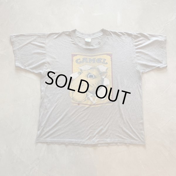 画像1: 【XL】80s USA製 CAMEL キャメル プリントTシャツ グレー■ビンテージ オールド アメリカ古着 Cal Cru シングルステッチ タバコ 煙草 (1)