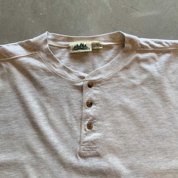 画像2: 【L/XL】TIMBER TRAIL 半袖 ヘンリーネックTシャツ ライトグレー 無地■ビンテージ オールド アメリカ古着 インナーウェア (2)