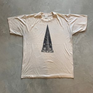 画像: 【M/L】80s USA製 PYRAMID ピラミッドカフェ プリントTシャツ べージュ■ビンテージ オールド アメリカ古着 シングル 三日月 アート