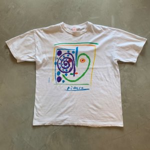 画像: 【L/XL】スペイン製 90s Picaso プリントTシャツ 白■ビンテージ オールド ヨーロッパ古着 ユーロ オールコットン アート ピカソ SPADEM