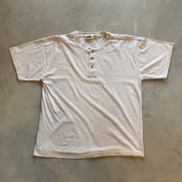 画像1: 【L/XL】TIMBER TRAIL 半袖 ヘンリーネックTシャツ ライトグレー 無地■ビンテージ オールド アメリカ古着 インナーウェア (1)