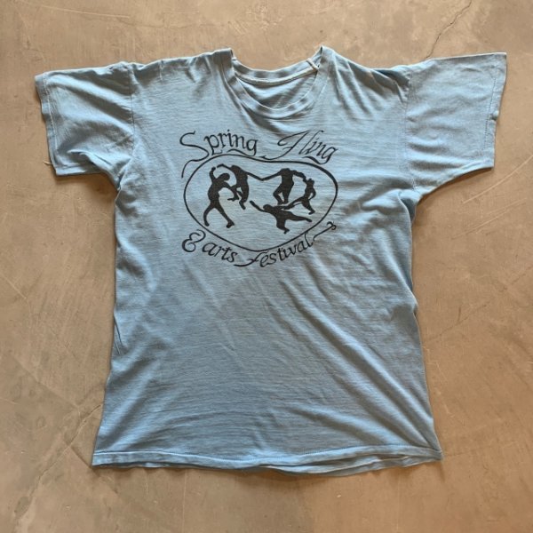 画像1: 【M】70s Spring Fling Arts Festival プリントTシャツ 水色■ビンテージ オールド アメリカ古着 シングルステッチ オールコットン アート (1)