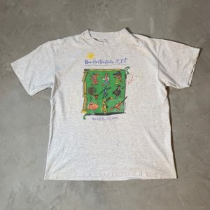 画像: 【L】90s Run for the arts プリントTシャツ ライトグレー■ビンテージ オールド アメリカ古着 アート コットン