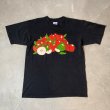 画像1: 【L】90s カナダ製 GILDAN リンゴ プリントTシャツ ブラック 黒■ビンテージ オールド アメリカ古着 ギルダン オールコットン (1)