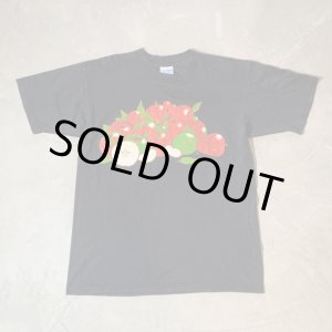 画像: 【L】90s カナダ製 GILDAN リンゴ プリントTシャツ ブラック 黒■ビンテージ オールド アメリカ古着 ギルダン オールコットン