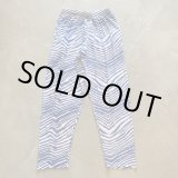 画像: 【Free W26〜W36】ZUBAZ ウエストゴム イージーパンツ タイガーストライプ ゼブラ 総柄 白青■ビンテージ アメリカ古着 90s ズバズ No.6