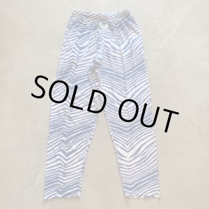 画像: 【Free W26〜W36】ZUBAZ ウエストゴム イージーパンツ タイガーストライプ ゼブラ 総柄 白青■ビンテージ アメリカ古着 90s ズバズ No.6