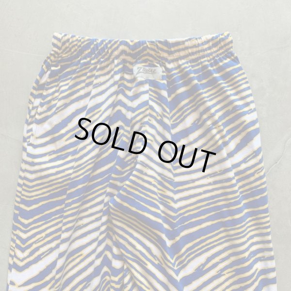 画像2: 【Free W28〜W38】ZUBAZ ウエストゴム イージーパンツ タイガーストライプ 総柄 白青黄■ビンテージ アメリカ古着 90s ズバズ No.7 (2)