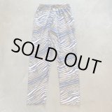 画像: 【Free W28〜W38】ZUBAZ ウエストゴム イージーパンツ タイガーストライプ 総柄 白青黄■ビンテージ アメリカ古着 90s ズバズ No.7
