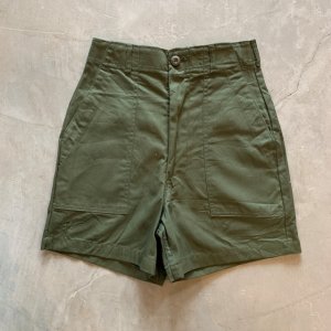 画像: 【W26相当】80s デッドストック ベイカーパンツ ショーツ ショートパンツ オリーブ■ビンテージ アメリカ古着 レディース ミリタリー