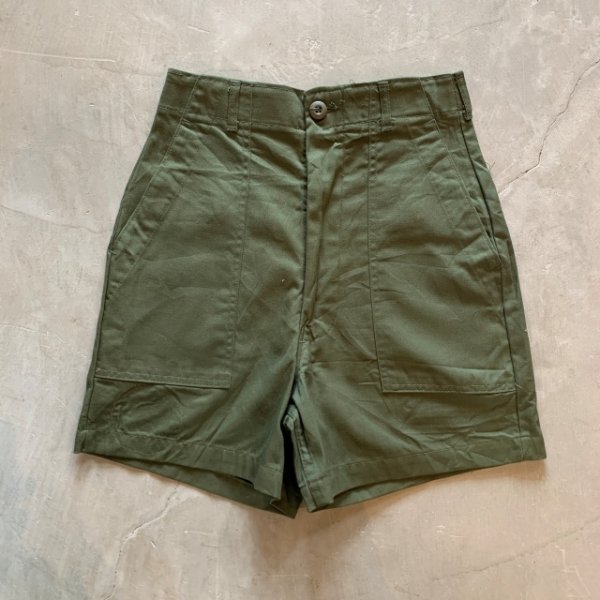 画像1: 【W26相当】80s デッドストック ベイカーパンツ ショーツ ショートパンツ オリーブ■ビンテージ アメリカ古着 レディース ミリタリー (1)