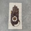 画像1: 【45cm×22cm】仏手 リネン タペストリー■ビンテージ アンティーク オールド レトロ インテリア ヘナ 曼荼羅 インド (1)