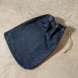 画像2: 【43cm×33cm】UNKNOWN ヴィンテージデニムバッグ 巾着 濃紺■ビンテージ オールド アメリカ古着 ハンドメイド ランドリー (2)