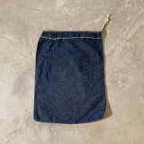 画像: 【43cm×33cm】UNKNOWN ヴィンテージデニムバッグ 巾着 濃紺■ビンテージ オールド アメリカ古着 ハンドメイド ランドリー