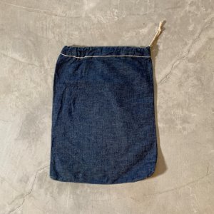 画像: 【43cm×33cm】UNKNOWN ヴィンテージデニムバッグ 巾着 濃紺■ビンテージ オールド アメリカ古着 ハンドメイド ランドリー