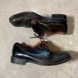 画像7: 【26.0cm】GARANTI メッシュレザーシューズ ブラック 黒■ビンテージ オールド ヨーロッパ古着 ユーロ 革靴 スクエアトゥ (7)