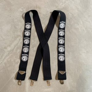 画像: 【Free】JACK DANIEL'S ジャックダニエル サスペンダー ブラック 黒■ビンテージ オールド アメリカ古着 ウイスキー 企業