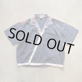 画像: 【M/L】〜60s Amberley 半袖シャツ ギンガムチェック切替■ビンテージ アメリカ古着 ボックス デザイン オープンカラー 開襟