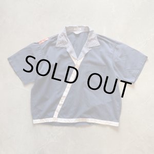 画像: 【M/L】〜60s Amberley 半袖シャツ ギンガムチェック切替■ビンテージ アメリカ古着 ボックス デザイン オープンカラー 開襟