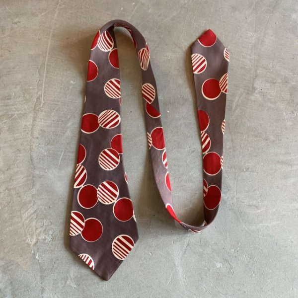 画像2: 【幅 11.2cm】40s THE BAKER CO. ネクタイ ドット柄×ストライプ■ビンテージ オールド レトロ アメリカ古着 50s シルク クラシック (2)