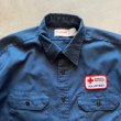 画像4: 【XL】USA製 Wear Guard ワッペン付き 半袖ワークシャツ ネイビー 紺色■ビンテージ オールド アメリカ古着 80s/90s レッドクロス 赤十字 (4)