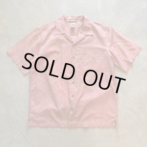 画像: 【M/L】LL BEAN コットン オープンカラー 半袖シャツ 赤系 総柄 小紋柄■ビンテージ オールド アメリカ古着 開襟 エルエルビーン 2000s