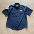 画像1: 【XL】USA製 Wear Guard ワッペン付き 半袖ワークシャツ ネイビー 紺色■ビンテージ オールド アメリカ古着 80s/90s レッドクロス 赤十字 (1)