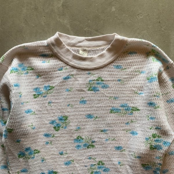 画像2: 【Ladies】JC Penney 長袖サーマルシャツ 白ベース 花柄■ビンテージ オールド レトロ アメリカ古着 レディース 総柄 ロンT No.9 (2)