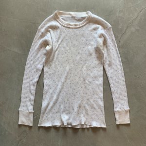 画像: 【Ladies】UNKNOWN 長袖サーマルシャツ 白青 小花柄■ビンテージ オールド レトロ アメリカ古着 レディース 総柄 ロンT No.8