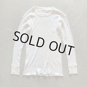 画像: 【Ladies】UNKNOWN 長袖サーマルシャツ 白青 小花柄■ビンテージ オールド レトロ アメリカ古着 レディース 総柄 ロンT No.8