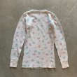 画像6: 【Ladies】80s UNKNOWN 長袖サーマルシャツ 白ベース 花柄■ビンテージ オールド レトロ アメリカ古着 レディース 総柄 ロンT No.4 (6)