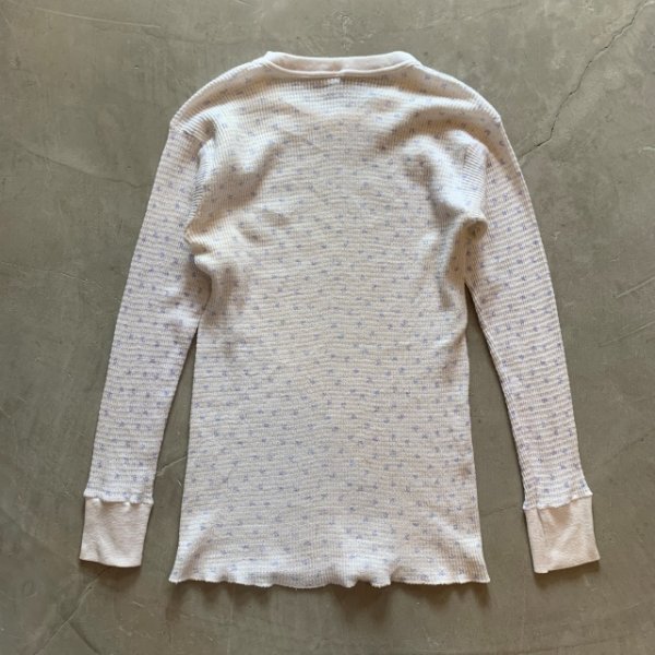 画像5: 【Ladies】UNKNOWN 長袖サーマルシャツ 白青 小花柄■ビンテージ オールド レトロ アメリカ古着 レディース 総柄 ロンT No.8 (5)