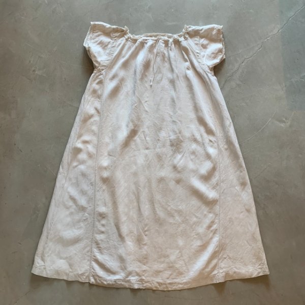 画像1: 【Ladies】フランス 刺繍入り リネンワンピース チュニック アイボリー■ビンテージ アンティーク ヨーロッパ古着 レディース フレンチ 2 (1)