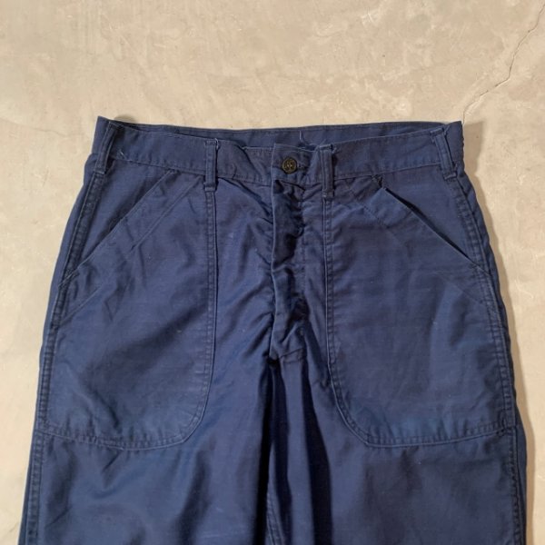 画像2: 【W32-W33】70s USN ユーティリティ フレア トラウザーズパンツ ネイビー 紺■ビンテージ アメリカ古着 米軍 ベイカーパンツ ミリタリー (2)