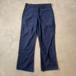 画像1: 【W32-W33】70s USN ユーティリティ フレア トラウザーズパンツ ネイビー 紺■ビンテージ アメリカ古着 米軍 ベイカーパンツ ミリタリー (1)