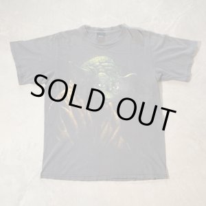 画像: 【L/XL】90s USA製 スターウォーズ ヨーダ プリントTシャツ 黒フェード ブラック■ビンテージ オールド アメリカ古着 コットン 墨黒