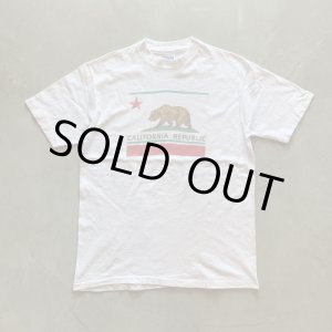 画像: 【L】90s USA製 Hanes カリフォルニアリパブリック プリントTシャツ 白■ビンテージ アメリカ古着 ヘインズ コットン シングルステッチ 熊
