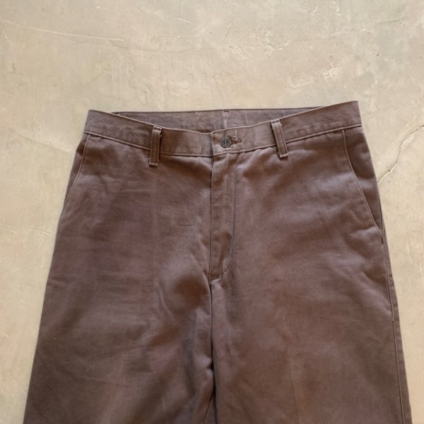 画像2: 【W32】Lee コットン ノータック チノパンツ チャコールグレー■ビンテージ オールド レトロ アメリカ古着 リー ストレート チノパン (2)