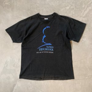 画像: 【S or Ladies】90s USA製 アルフレッド・ヒッチコック ムービー プリントTシャツ 黒■ビンテージ オールド アメリカ古着 コットン