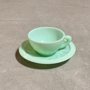 画像: 【3.8cm】DULCINE ミルクガラス デミタスカップ＆ソーサー■ビンテージ アンティーク フランス雑貨 ブロカント ジェダイ コーヒー No.2