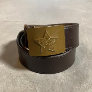 画像: 【Free】ソビエト連邦 ソ連 バックル付き フェイクレザーベルト■ビンテージ オールド 古着 ミリタリー USSR CCCP フリーサイズ