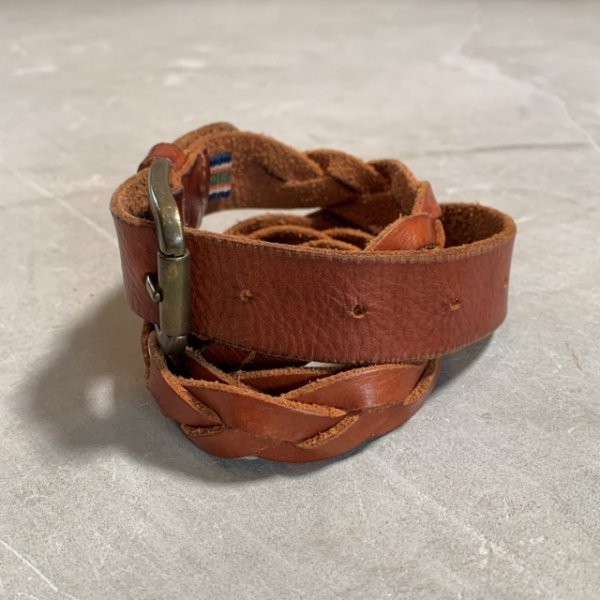 画像2: 【W34〜W38】Eddie Bauer メッシュ レザーベルト 茶色■ビンテージ オールド アメリカ古着 エディーバウアー フリーサイズ No.8 (2)
